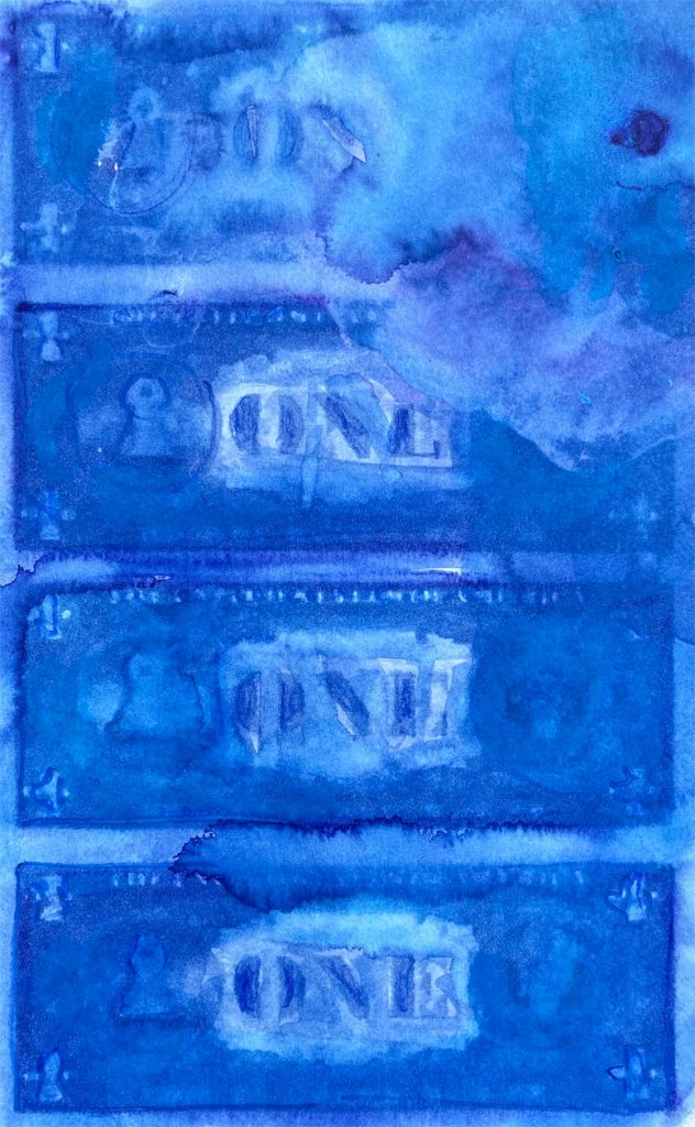 Dollars Blue 01 American Watercolor