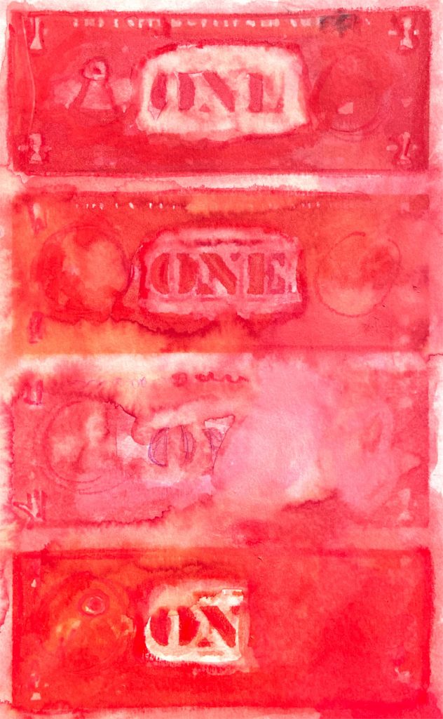 Dollars Red 03 American Watercolor